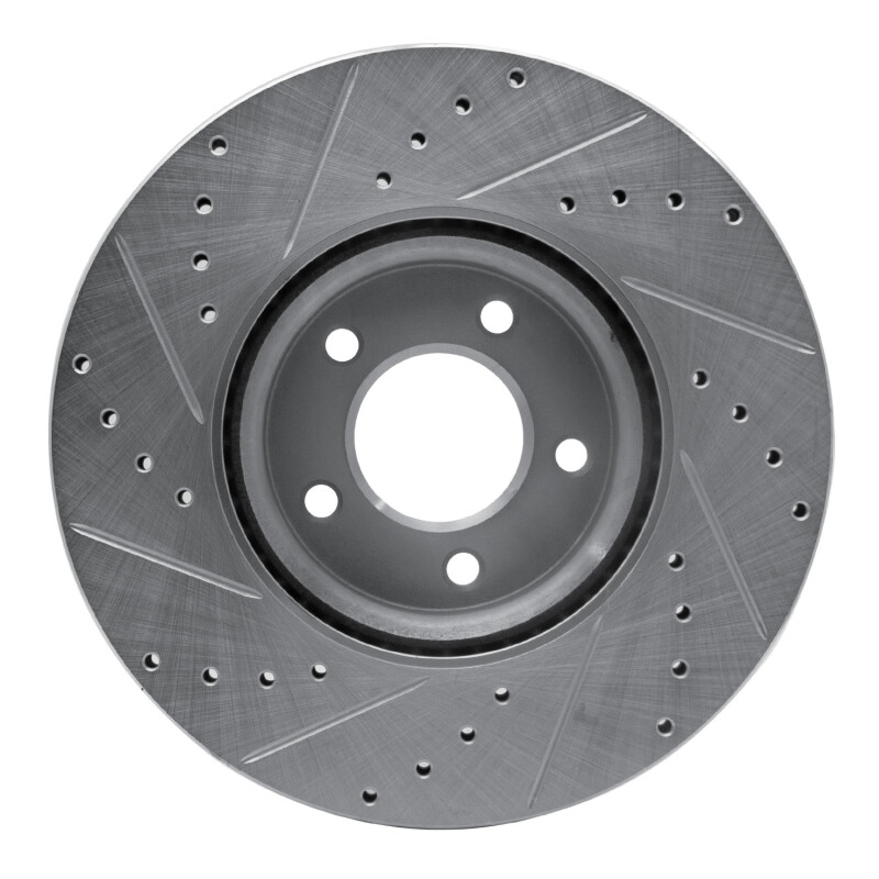 Mazda 3 Brake Rotor (1) - Front Right - R1 Concepts - Drilled & Slotted - Silver - `07-`13